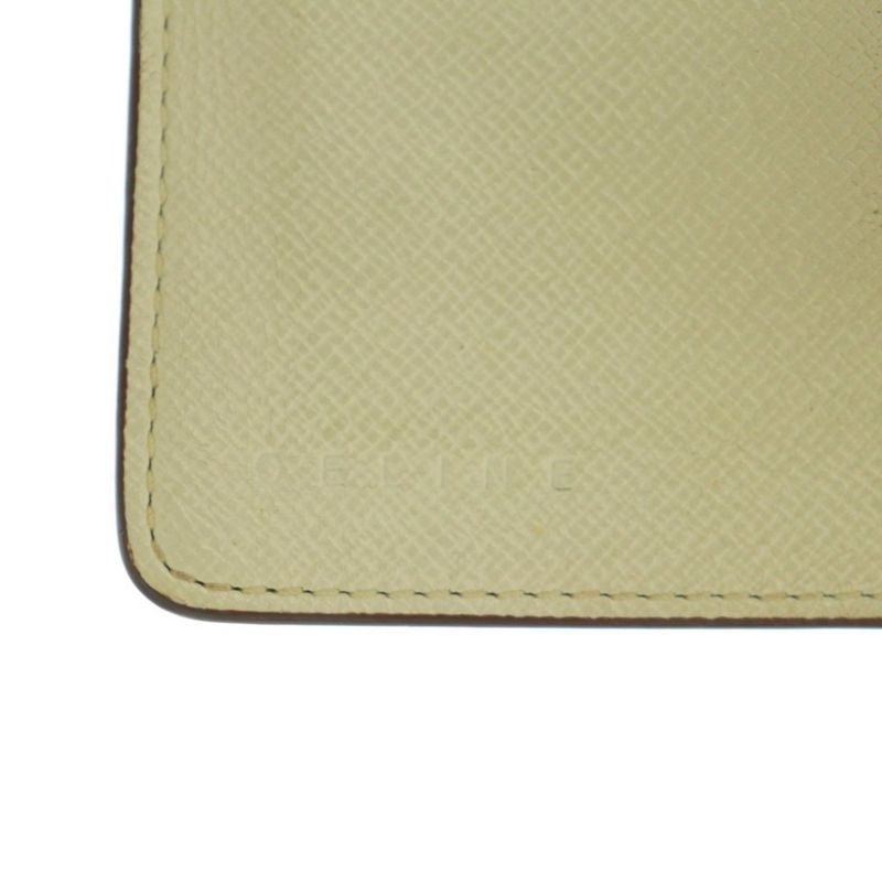 Celine Long Wallet Fold Coin Purse Carriage Pattern Beige Gray MI - OS - OH