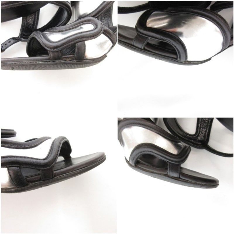 Balenciaga Strap Sandals Bicolor Leather Bicolor Leather Vibram Sole 35.5 Black