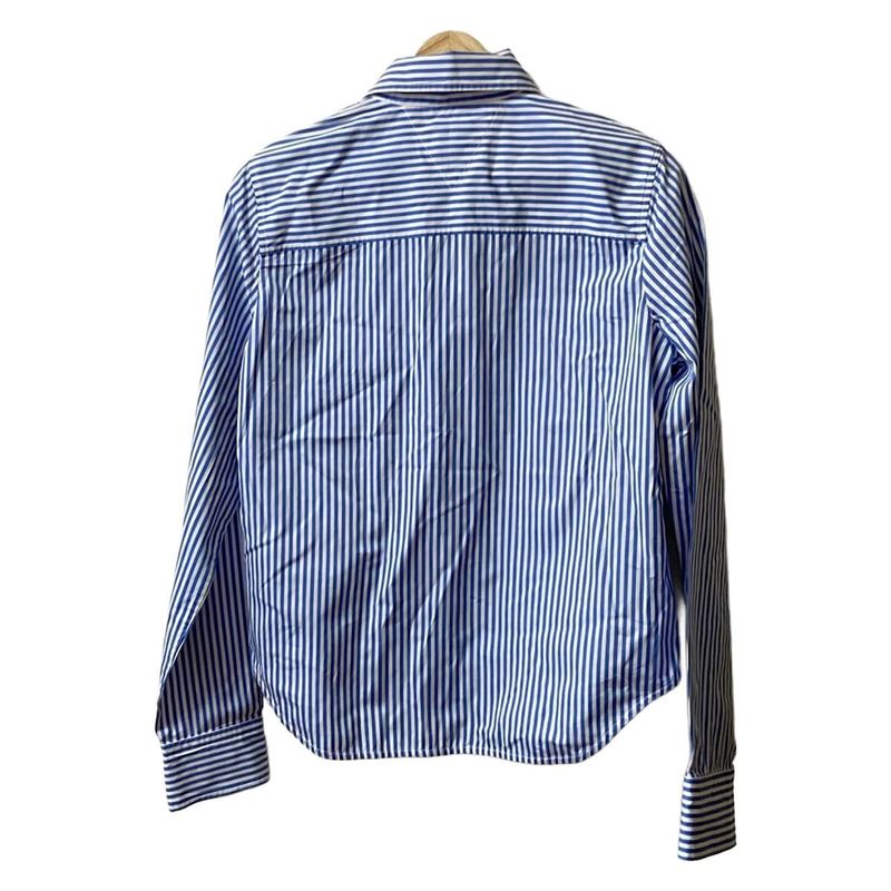 Bottega Veneta Long Sleeve Shirt Blouse Size 40 M Women - White And Blue Stripe