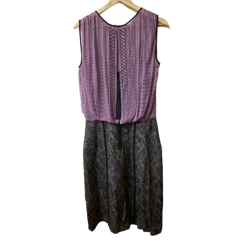 Bottega Veneta Dress Size 44 L Women's - Black Purple And Dark Gray Sleeveless