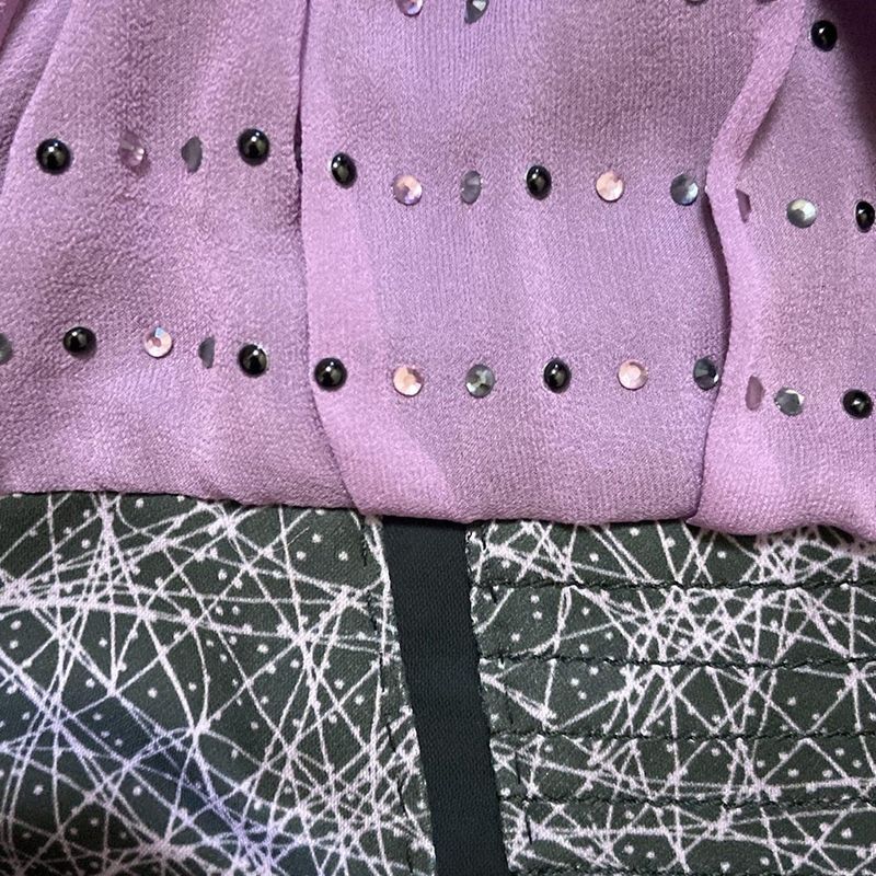 Bottega Veneta Dress Size 44 L Women's - Black Purple And Dark Gray Sleeveless