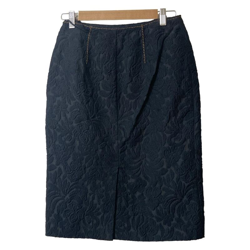 Prada Skirt Size 40 M Women - Black And Brown Knee Length Floral Pattern