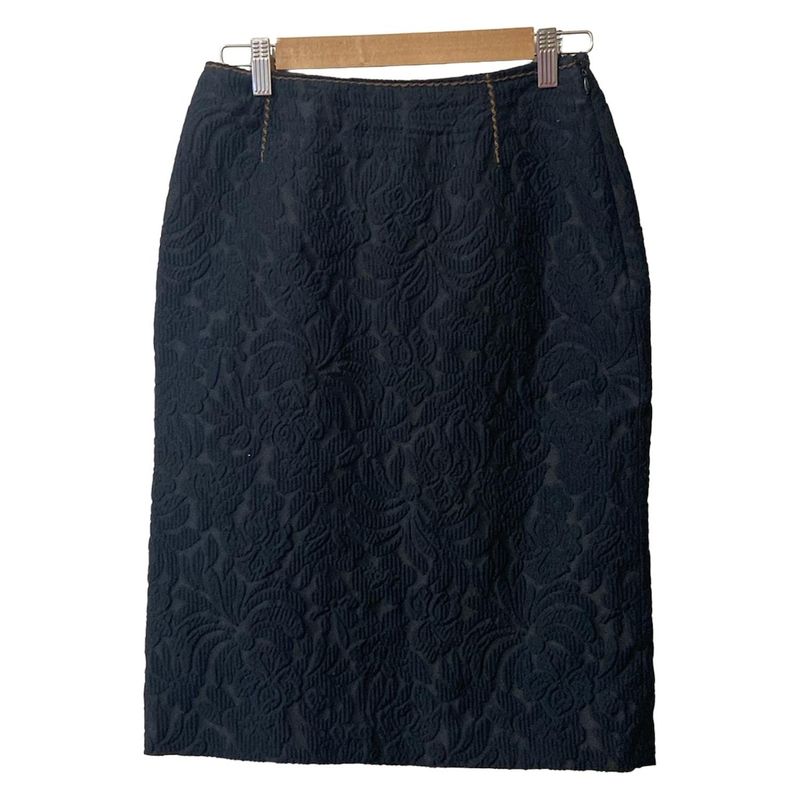 Prada Skirt Size 40 M Women - Black And Brown Knee Length Floral Pattern