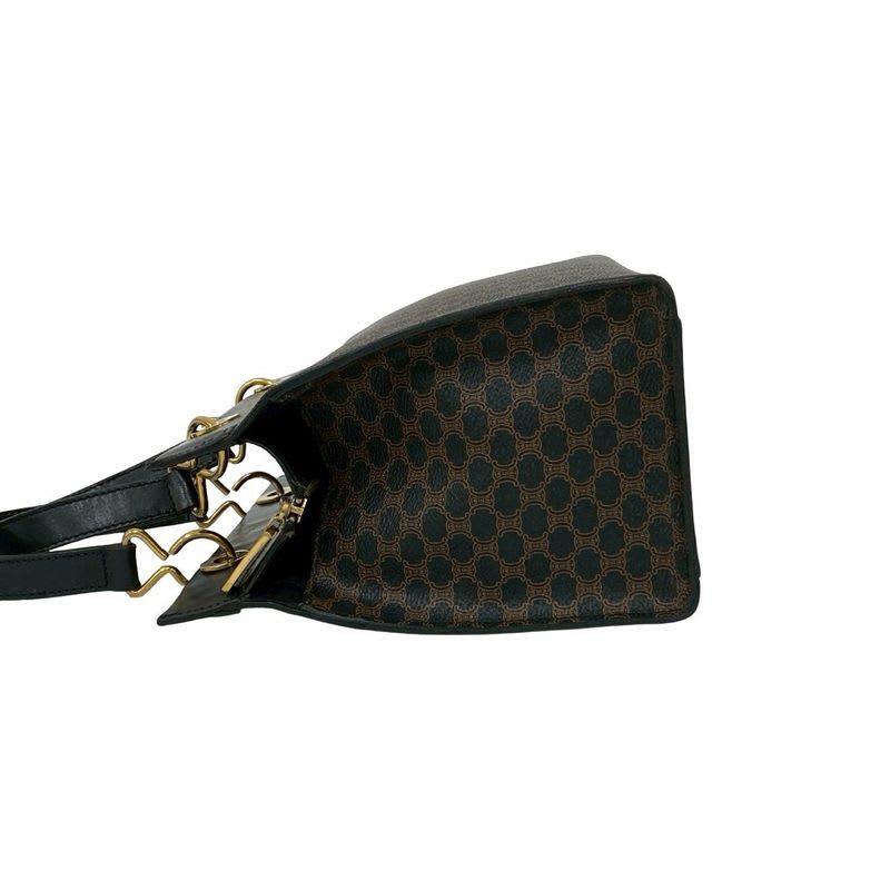 Celine Vintage Macadam Blason Pattern Leather Handbag Mini Tote