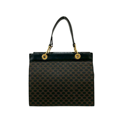 Celine Vintage Macadam Blason Pattern Leather Handbag Mini Tote