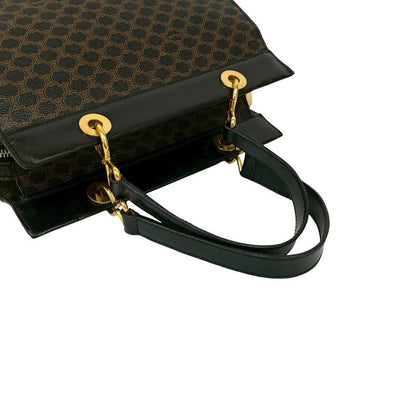 Celine Vintage Macadam Blason Pattern Leather Handbag Mini Tote