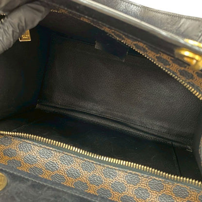 Celine Vintage Macadam Blason Pattern Leather Handbag Mini Tote