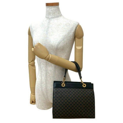 Celine Vintage Macadam Blason Pattern Leather Handbag Mini Tote