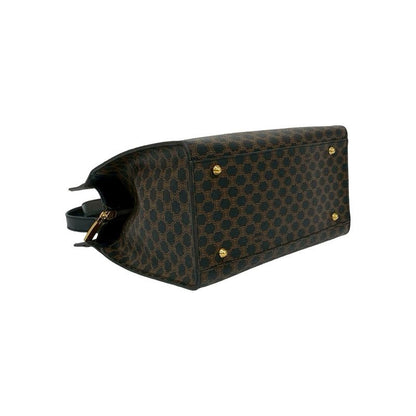 Celine Vintage Macadam Blason Pattern Leather Handbag Mini Tote