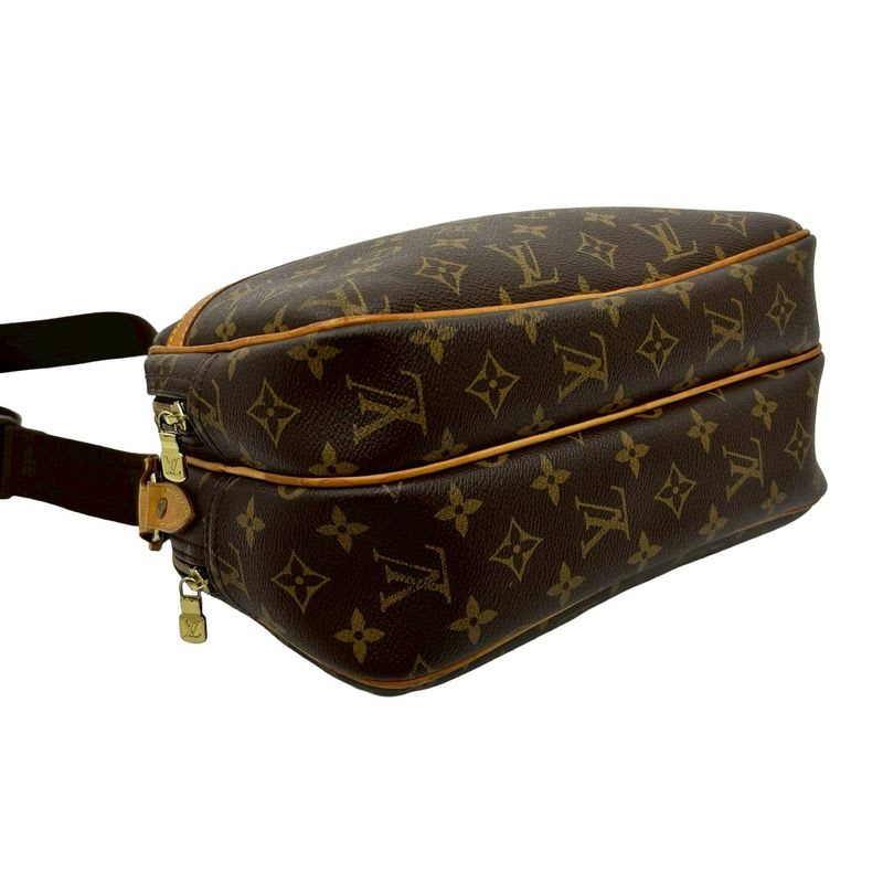 Louis Vuitton Vintage Reporter PM Monogram Leather Shoulder Bag Pochette Brown