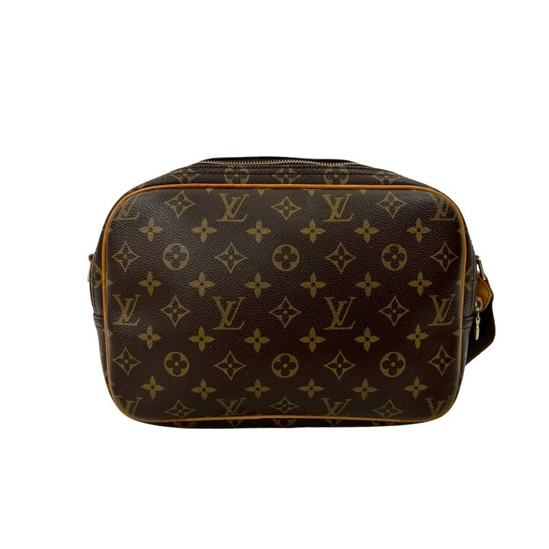 Louis Vuitton Vintage Reporter PM Monogram Leather Shoulder Bag Pochette Brown