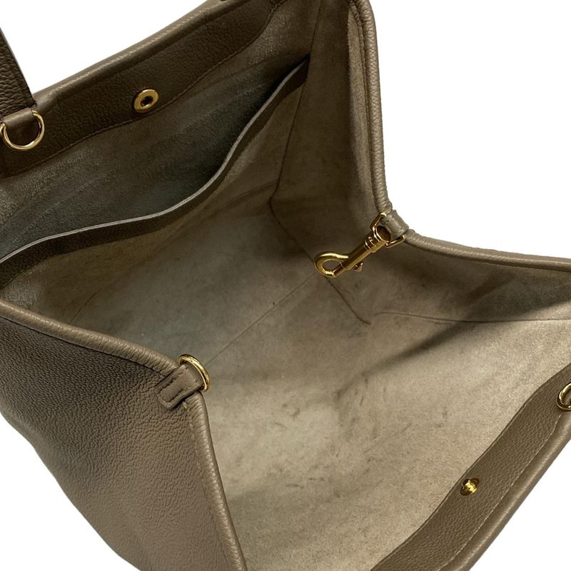 Celine Tote Bag Small Fold Cabas Gray Beige