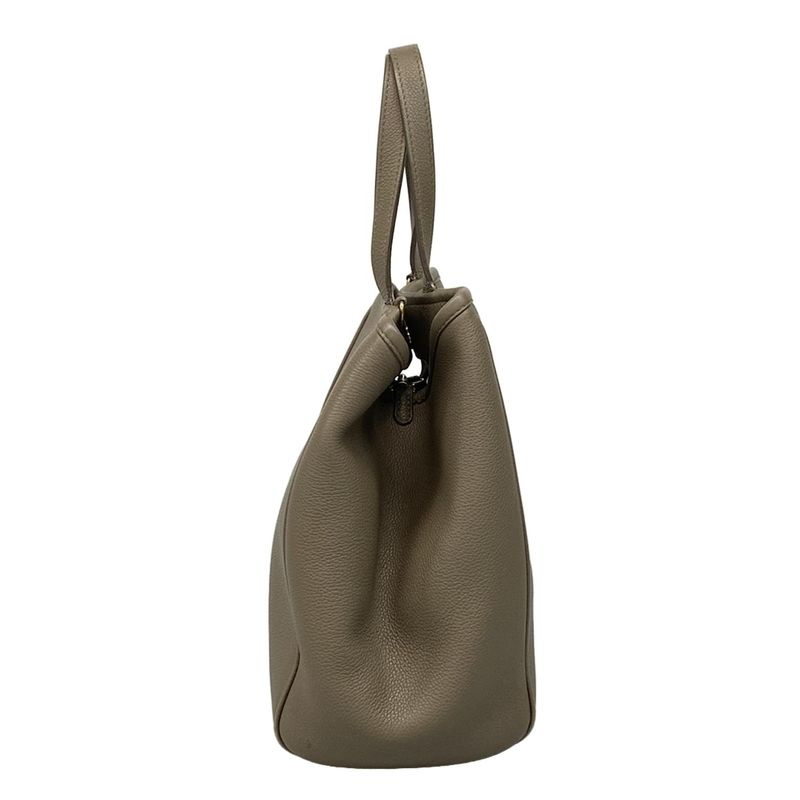 Celine Tote Bag Small Fold Cabas Gray Beige