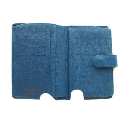 Louis Vuitton Epi Portefeuille Viennois Wallet Fold Change Purse Blue M6327g MI