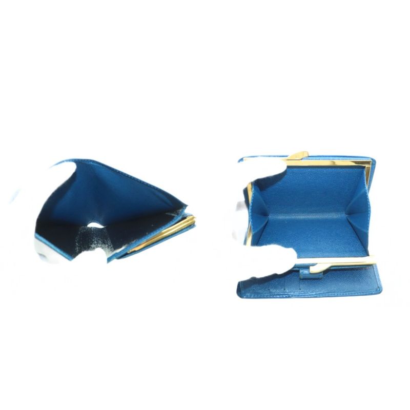 Louis Vuitton Epi Portefeuille Viennois Wallet Fold Change Purse Blue M6327g MI