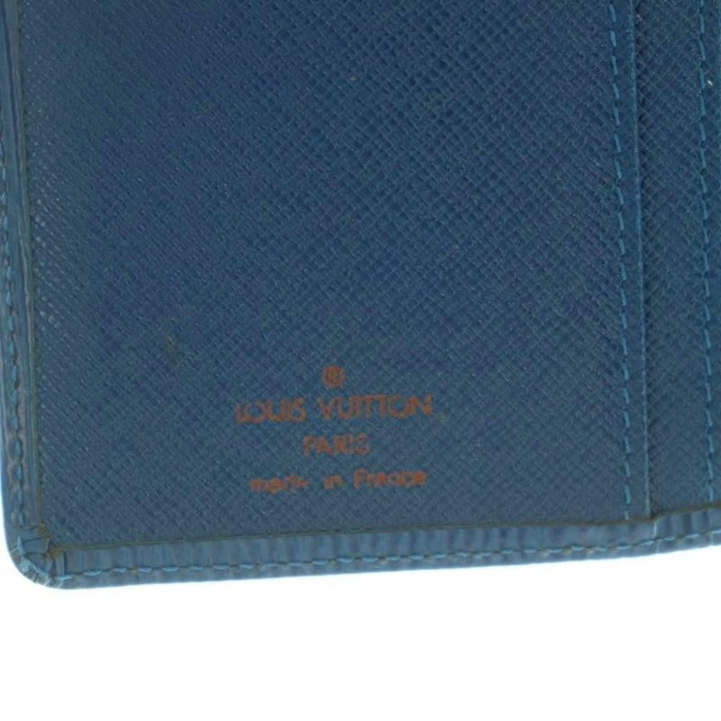 Louis Vuitton Epi Portefeuille Viennois Wallet Fold Change Purse Blue M6327g MI
