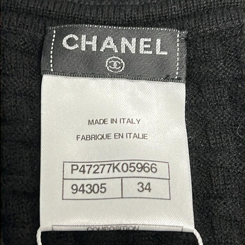 Chanel Dress Size 34 S Women - P47277 Black Long Sleeves Knit Knee Length 2014