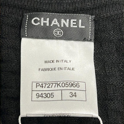 Chanel Dress Size 34 S Women - P47277 Black Long Sleeves Knit Knee Length 2014