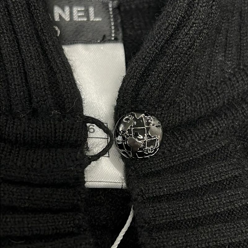 Chanel Dress Size 34 S Women - P47277 Black Long Sleeves Knit Knee Length 2014