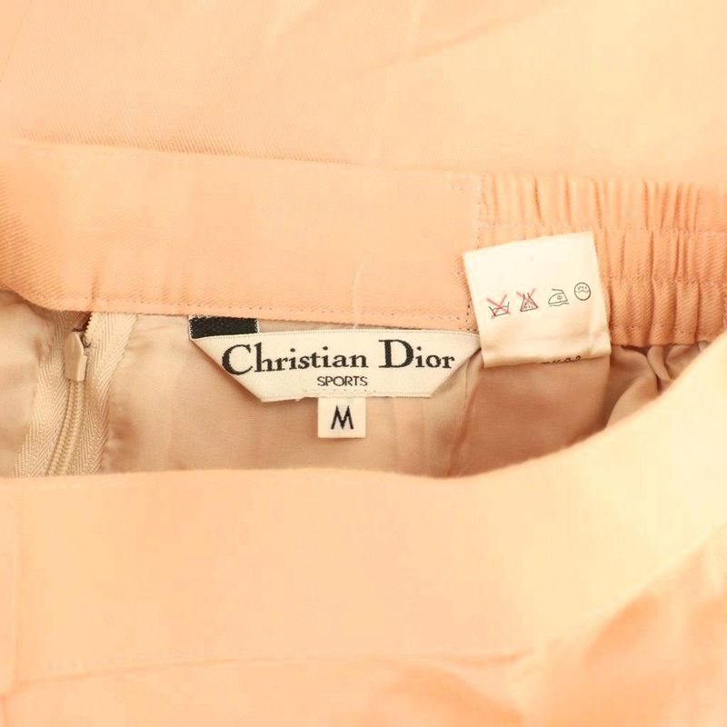 Christian DIOR Sports Cotton Linen Blend Skirt Tight Skirt Knee Length M Salmon