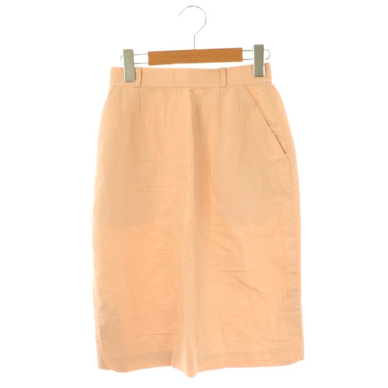 Christian DIOR Sports Cotton Linen Blend Skirt Tight Skirt Knee Length M Salmon