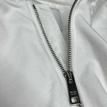 Prada Hoodie Size S Women - White Long Sleeves Zip Up Cotton