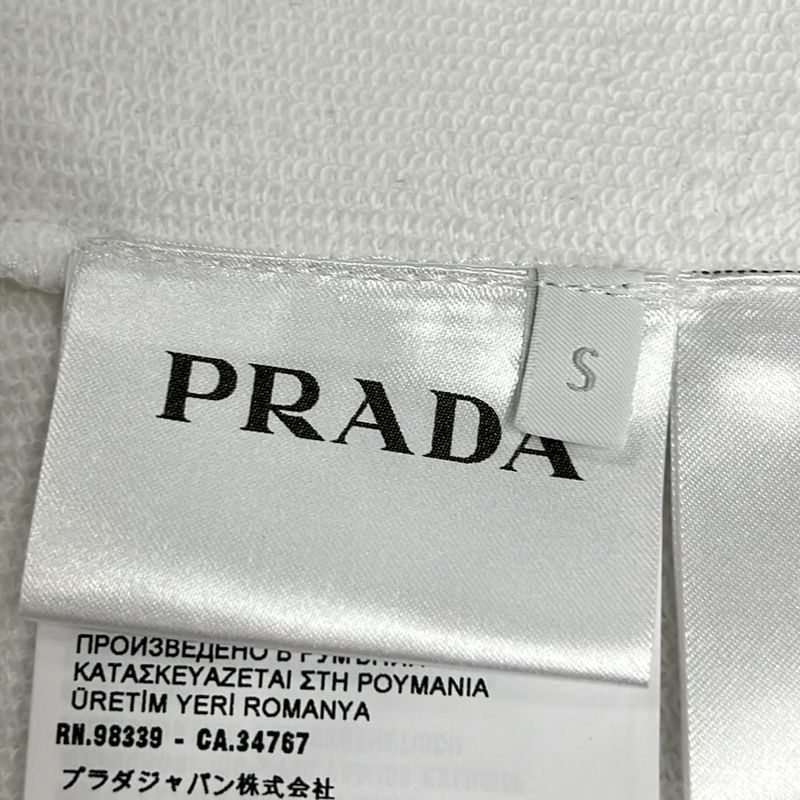 Prada Hoodie Size S Women - White Long Sleeves Zip Up Cotton