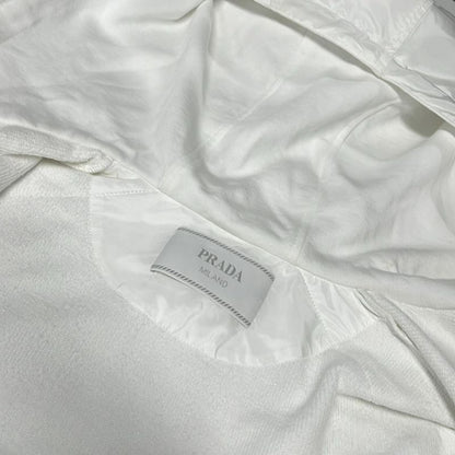 Prada Hoodie Size S Women - White Long Sleeves Zip Up Cotton