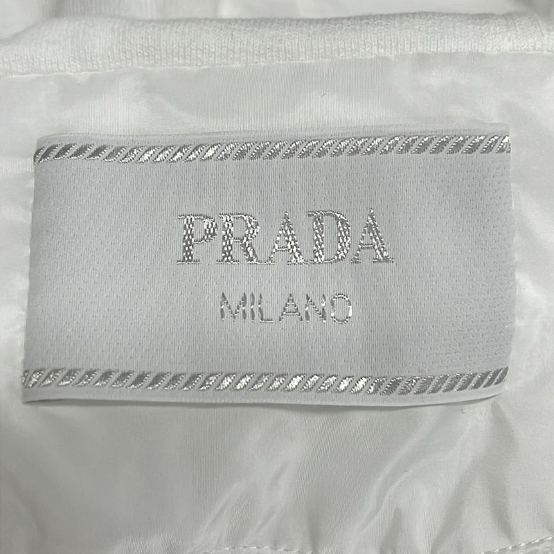 Prada Hoodie Size S Women - White Long Sleeves Zip Up Cotton