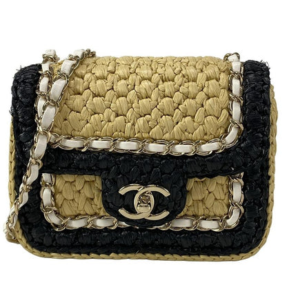 Chanel Shoulder Bag Mini Flap Bag As4556 B14884 Nt366 Beige Black And White