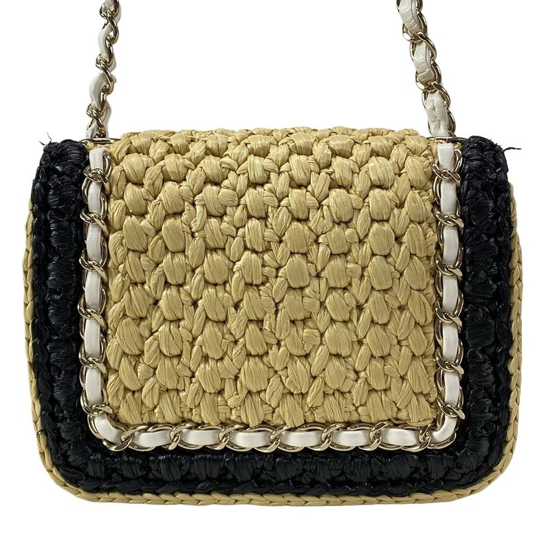 Chanel Shoulder Bag Mini Flap Bag As4556 B14884 Nt366 Beige Black And White