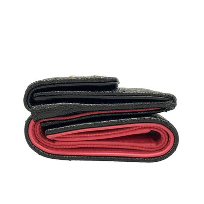 Chanel Trifold Wallet Matelasse Black Gold Hardware