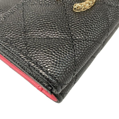 Chanel Trifold Wallet Matelasse Black Gold Hardware