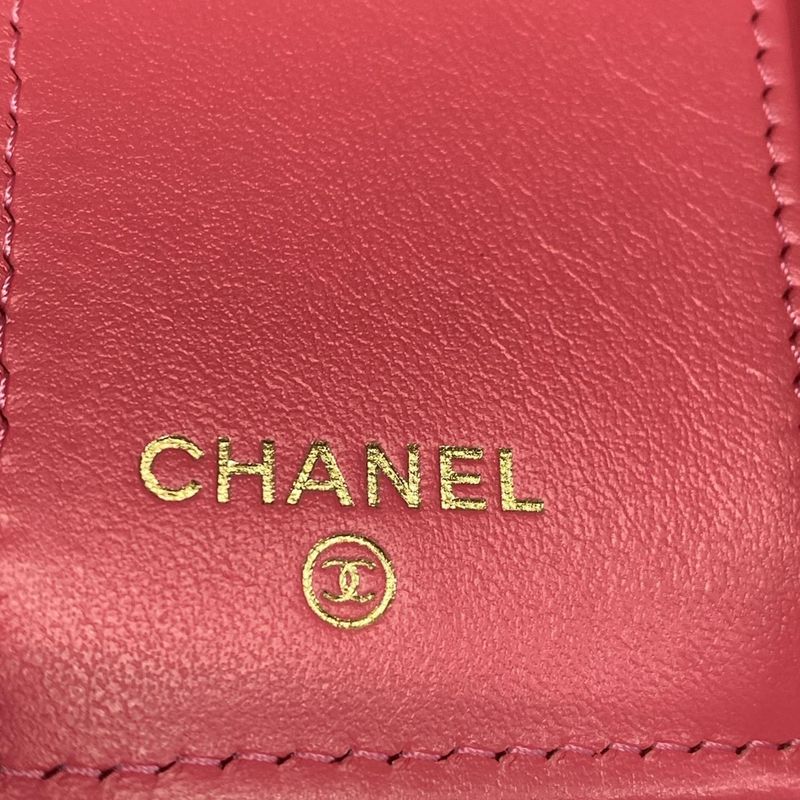 Chanel Trifold Wallet Matelasse Black Gold Hardware