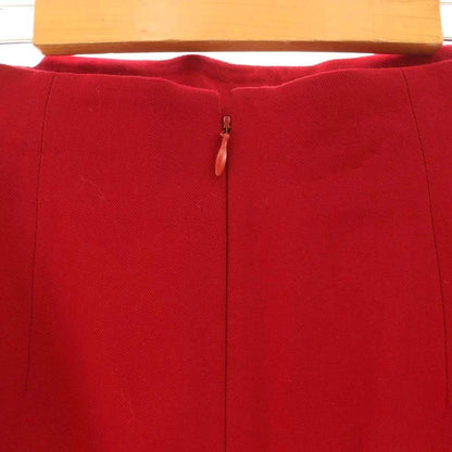 Celine Tight Skirt Wool 38 Red Chain Ring Decoration Cx-os