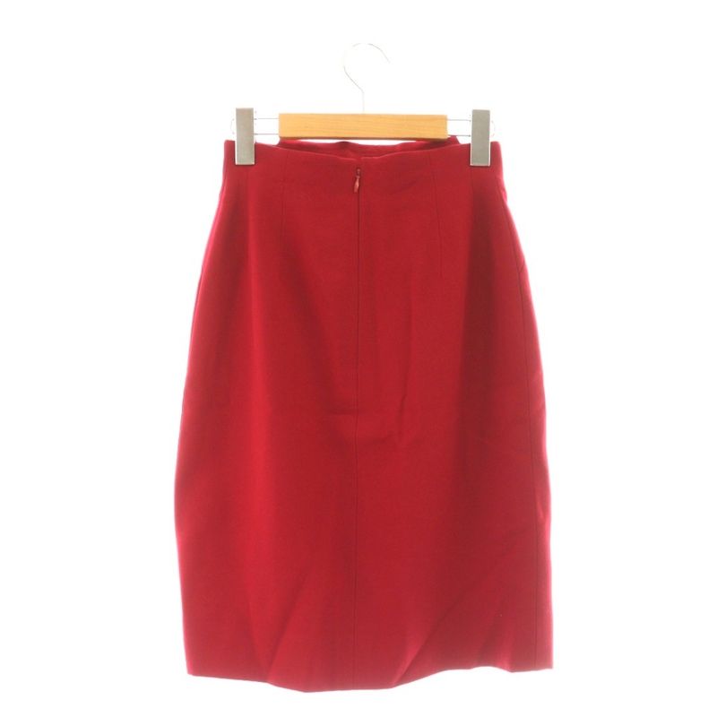 Celine Tight Skirt Wool 38 Red Chain Ring Decoration Cx-os