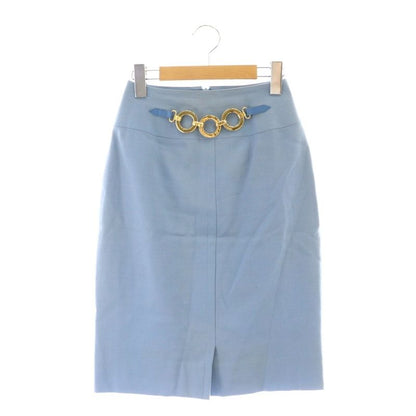 Celine Tight Skirt Knee Length Chain Embellishment 36 Blue CX - OS