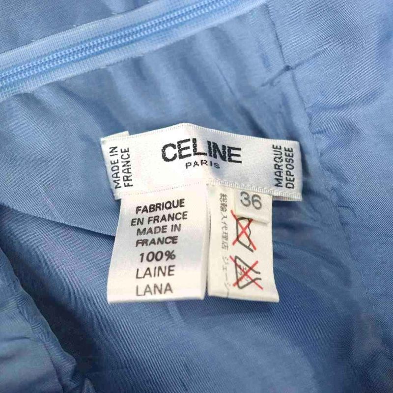 Celine Tight Skirt Knee Length Chain Embellishment 36 Blue CX - OS