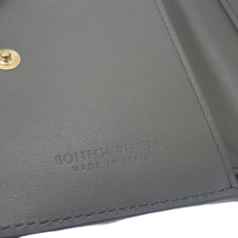 Bottega Veneta Solstice Small 788055 Bifold Wallet Intrecciato Gray Gold