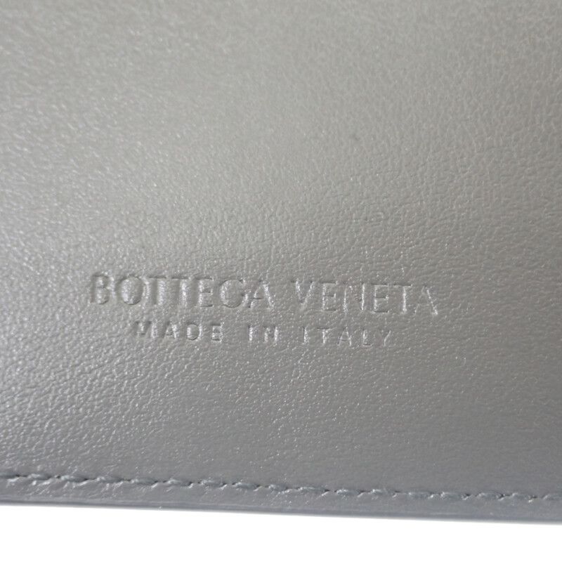 Bottega Veneta Solstice Small 788055 Bifold Wallet Intrecciato Gray Gold