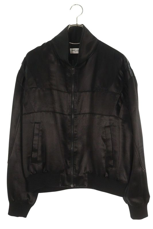Saint Laurent Paris 779952 Y2d60 Logo Embroidered Satin Bomber Blouson Men's 48