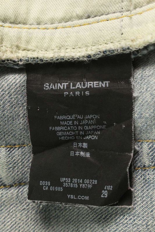 Saint Laurent Paris 357815 Y879f Damaged Denim Pants Men's 29