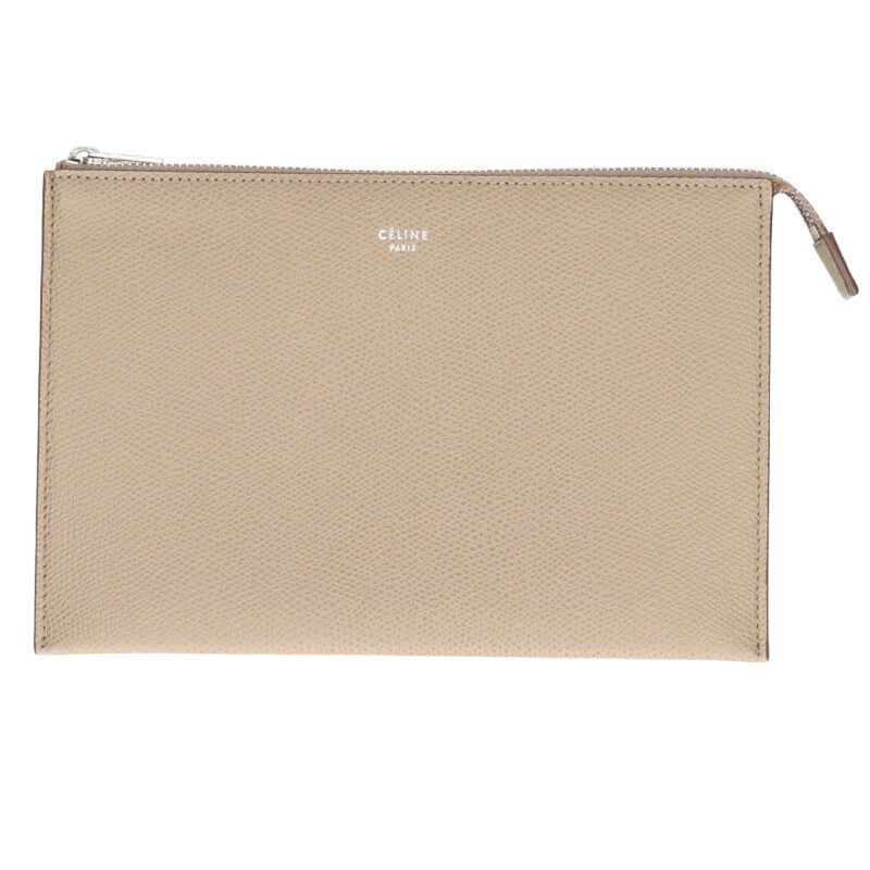 Celine TRIO Logo Leather Clutch Bag Men's