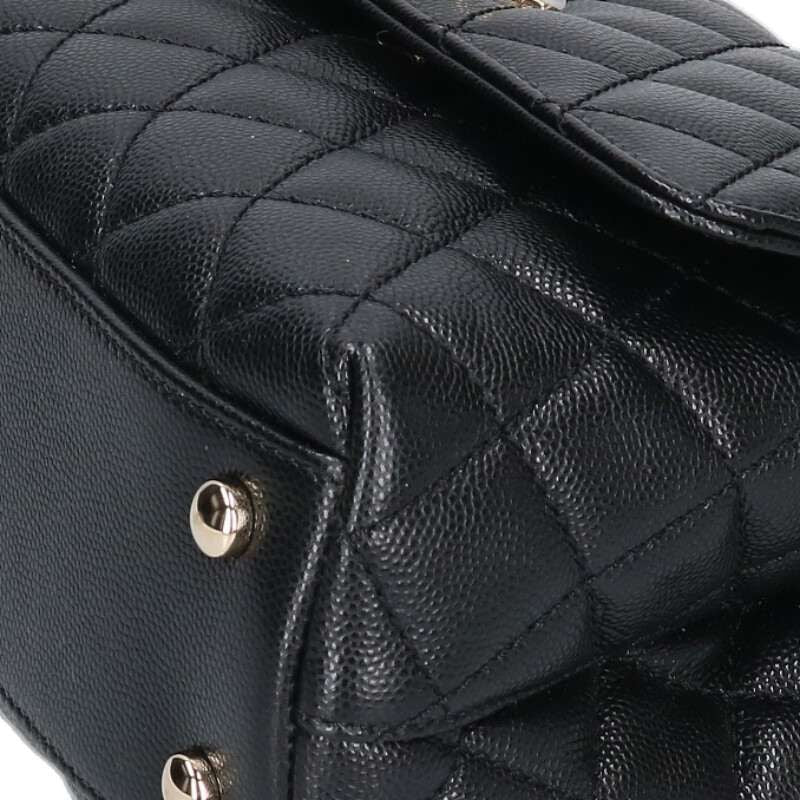 Chanel A92990 Coco Handle Coco Mark Quilted Leather Shoulder Bag Women