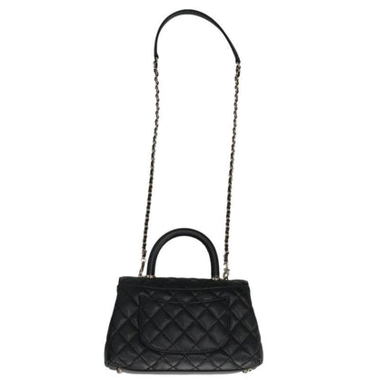 Chanel A92990 Coco Handle Coco Mark Quilted Leather Shoulder Bag Women
