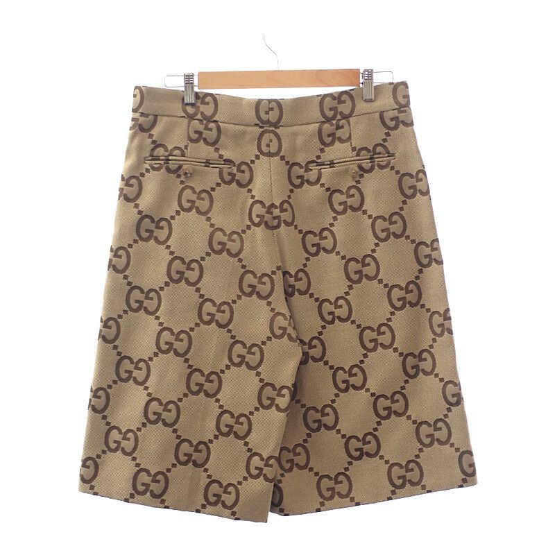 Gucci Jumbo GG Half 50 673181_zaht6_2580 Pants Cotton Polyester Beige Men's