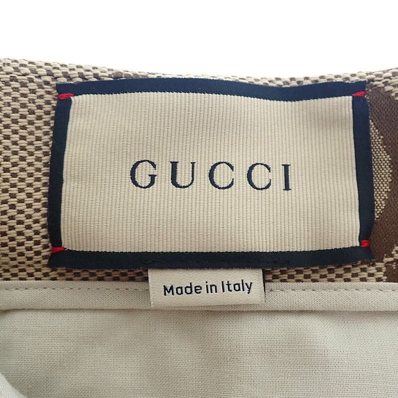 Gucci Jumbo GG Half 50 673181_zaht6_2580 Pants Cotton Polyester Beige Men's