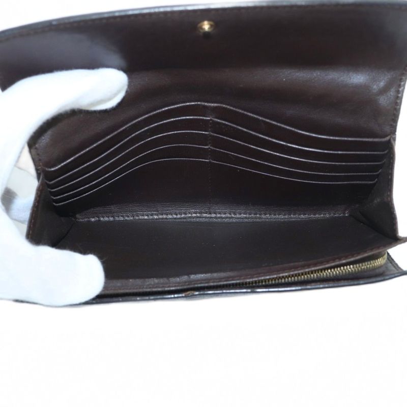 Bottega Veneta Intrecciato Long Wallet Fold Change Pocket Flap Brown 150509 MI