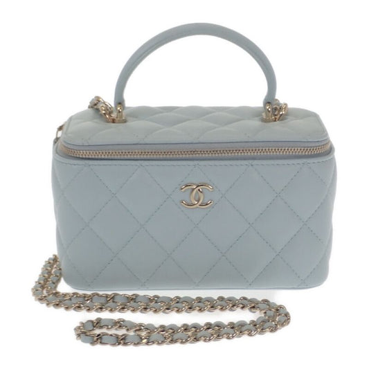 Chanel Vanity Chain Shoulder Ap2199 2WAY Bag Lambskin Light Blue Gold Hardware