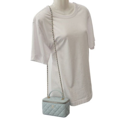 Chanel Vanity Chain Shoulder Ap2199 2WAY Bag Lambskin Light Blue Gold Hardware